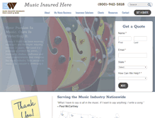 Tablet Screenshot of musicinsured.com